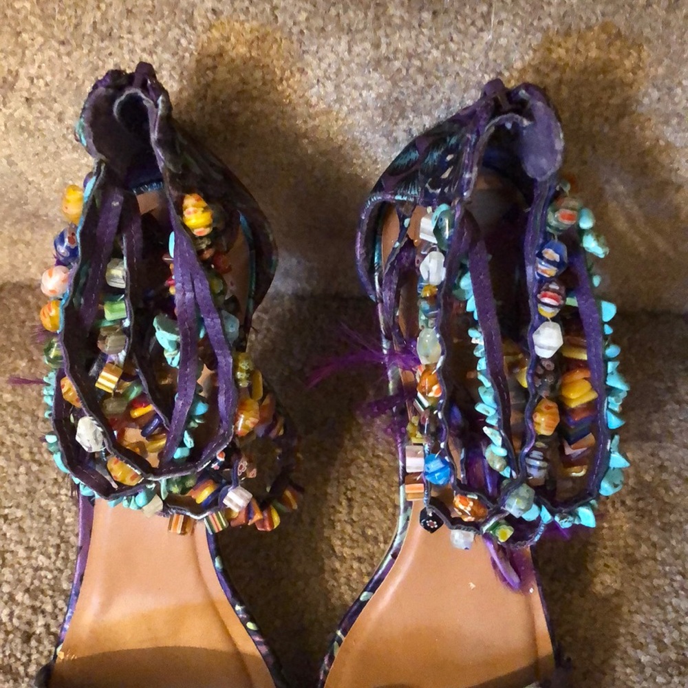GORGEOUS! UNIQUE! MULTI COLOR HI HEEL - Picture 5 of 6